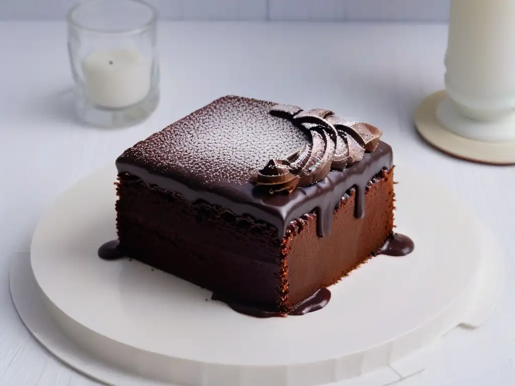 Deliciosa tarta de chocolate con ganache brillante