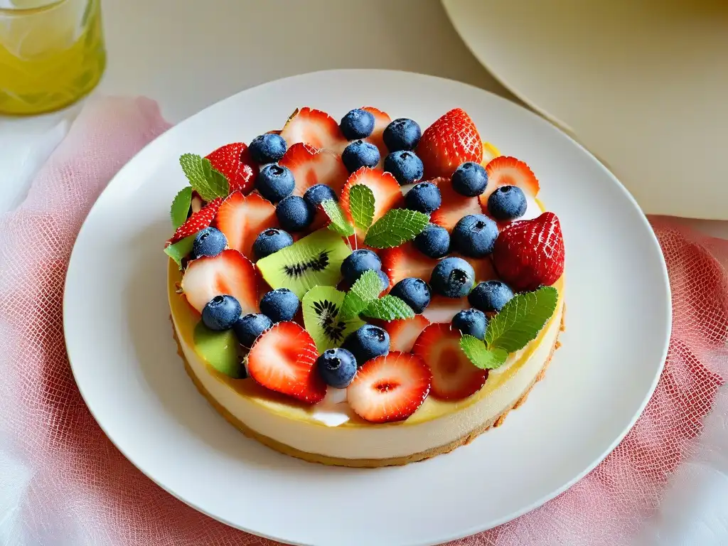 Deliciosa tarta de frutas con edulcorantes alternativos