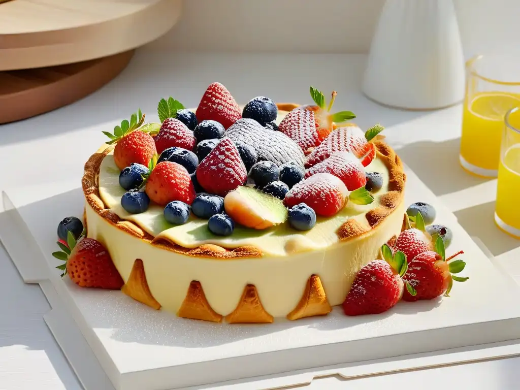 Deliciosa tarta de hojaldre con crema y frutas renovado, una explosión de color y sabor