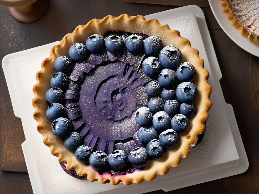 Deliciosa tarta de arándanos recién horneada, destaca su sabor y beneficios antioxidantes