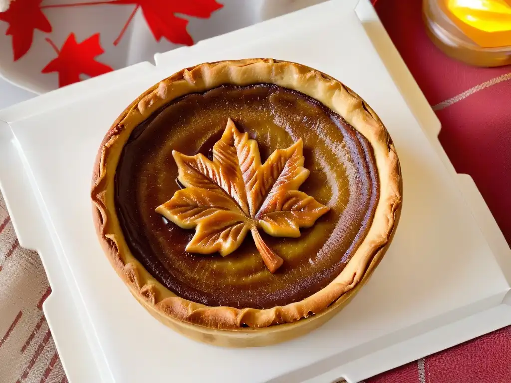 Deliciosa tarta de mantequilla en forma de hoja de arce, destacando su esencia canadiense