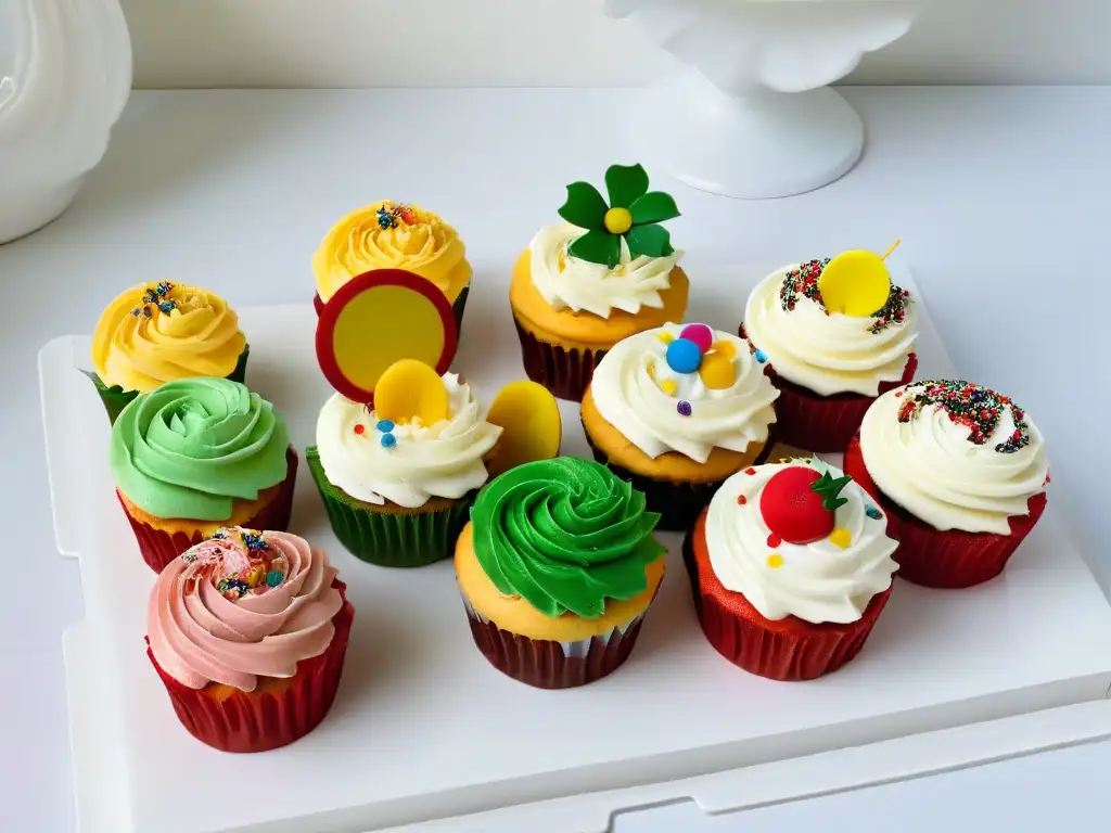 Una deliciosa variedad de cupcakes sin gluten para niños decorados con creatividad y diversión