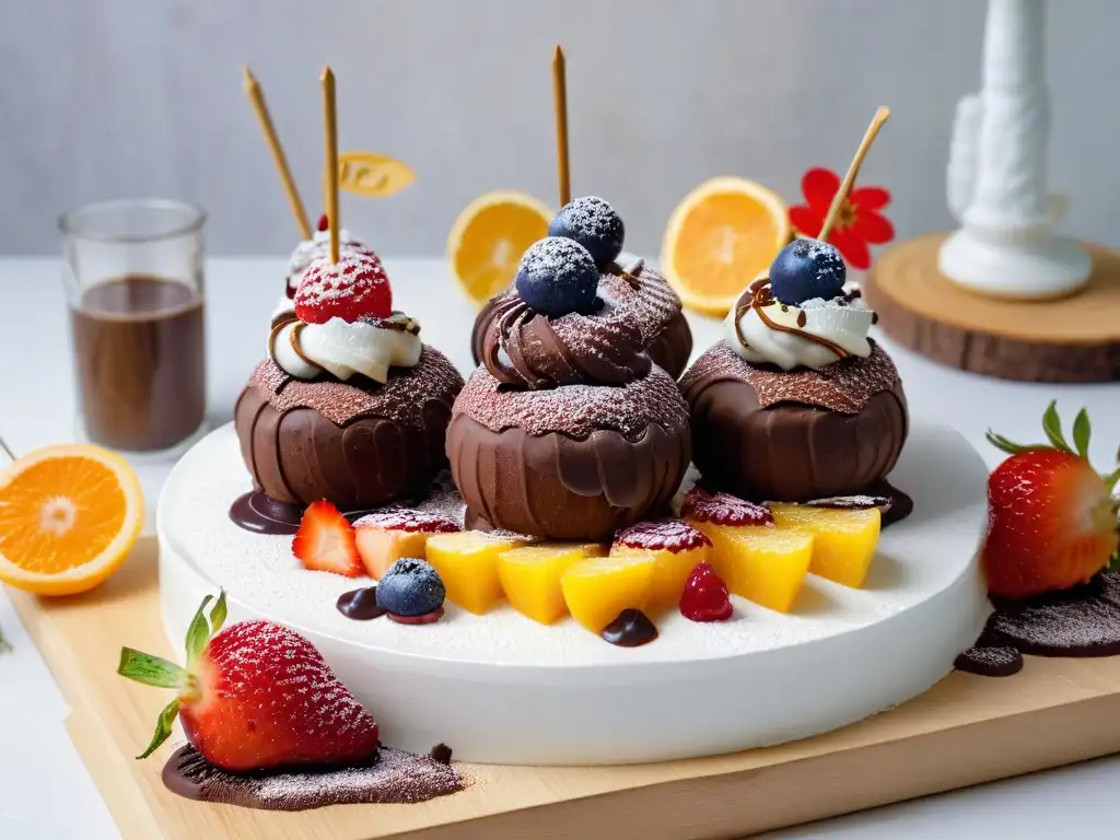 Dulces veganos: Delicias saludables y coloridas Deliciosas alternativas veganas caprichos dulces en tabla de madera clara