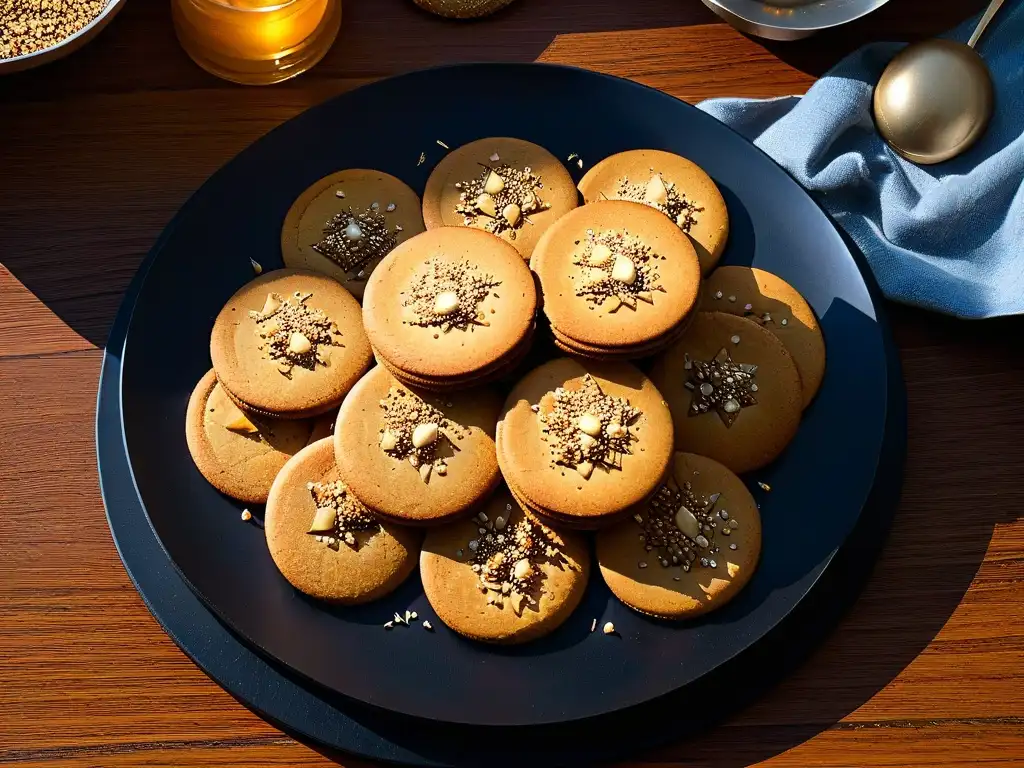 Deliciosas galletas doradas con semillas de lino, elegantes y saludables