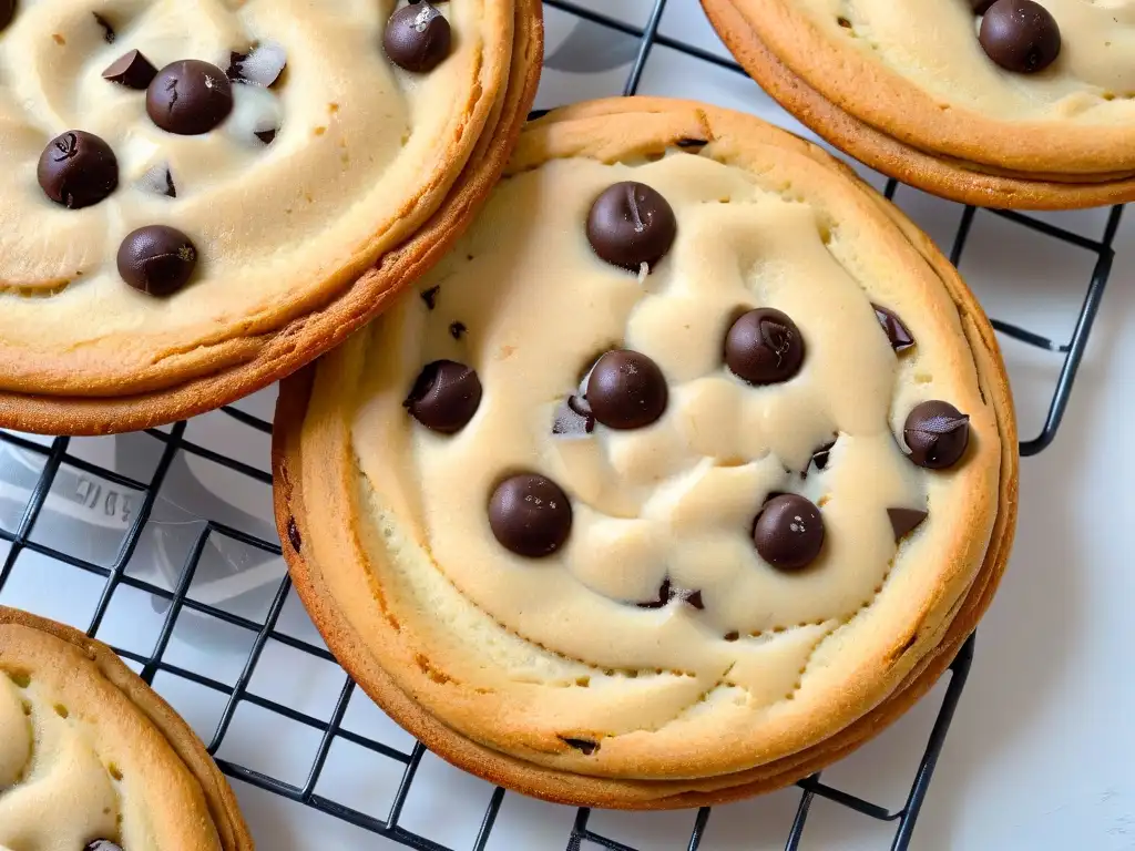 Deliciosas galletas sin gluten con chispas de chocolate, recién horneadas