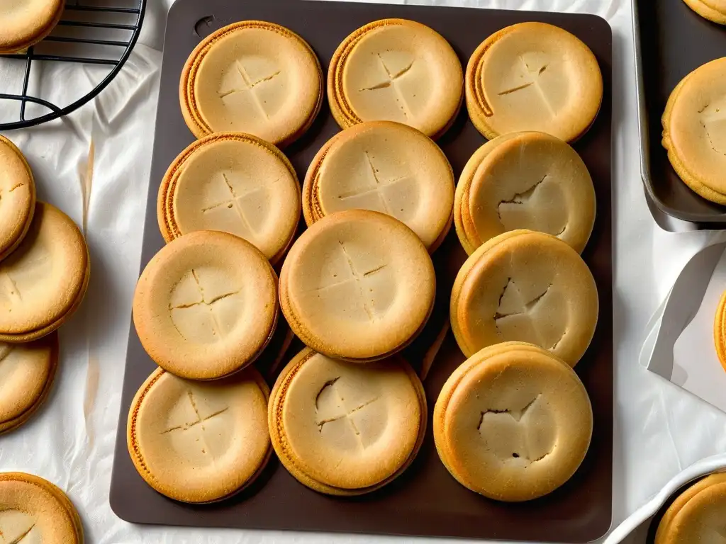 Deliciosas galletas recién horneadas en una lámina de Silpat, destacando su textura dorada