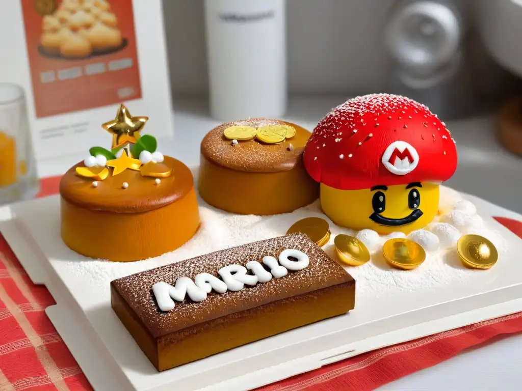 Deliciosas Magdalenas Super Mario recién horneadas en una encantadora cocina moderna