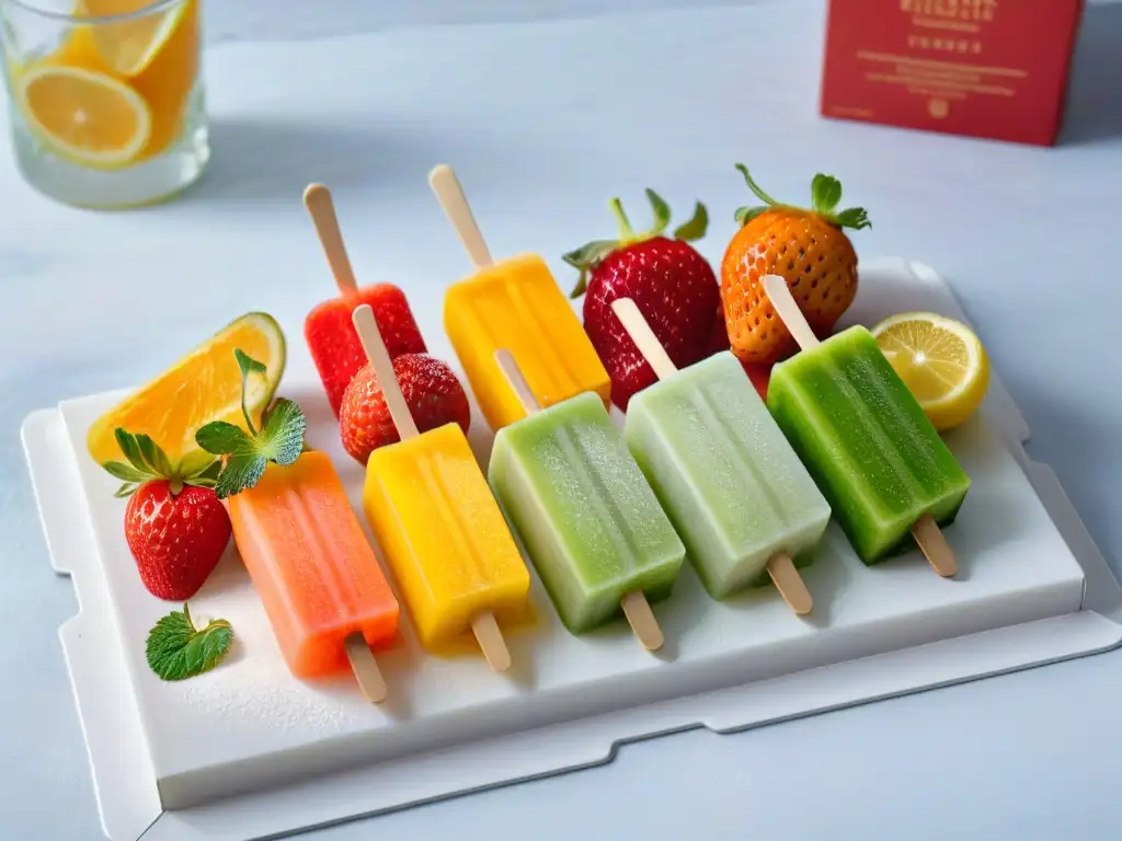 Deliciosas recetas paletas agua caseras en variedad de colores y sabores, listas para refrescarte en verano