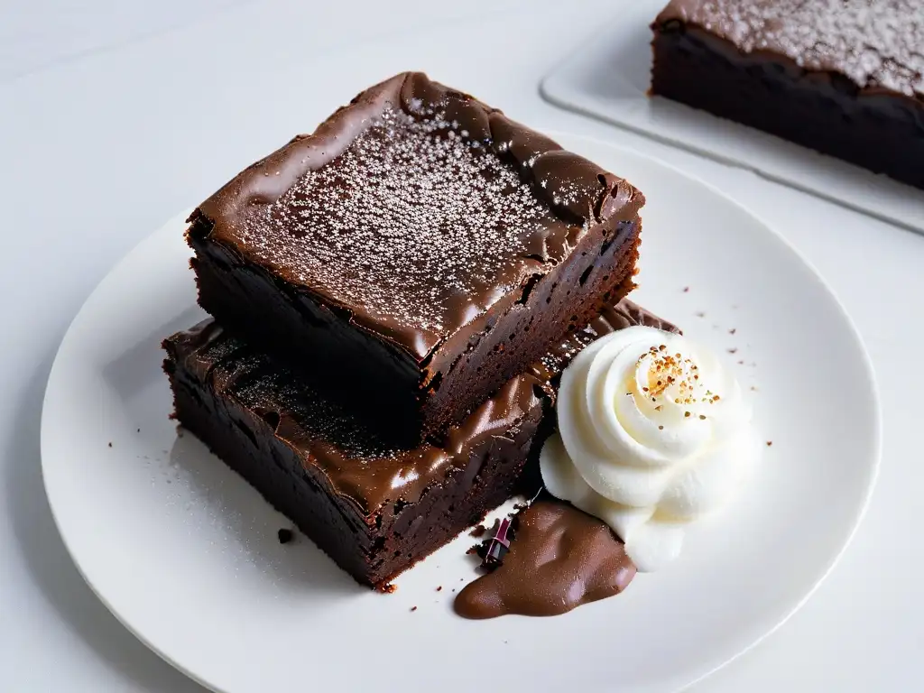 Delicioso brownie de chocolate con sal marina, postres con ingredientes salados