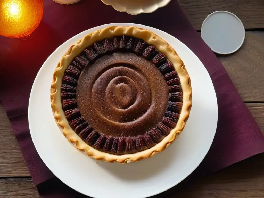 Un delicioso butter tart canadiense, tendencia en repostería, con relleno dorado y crujiente masa dorada