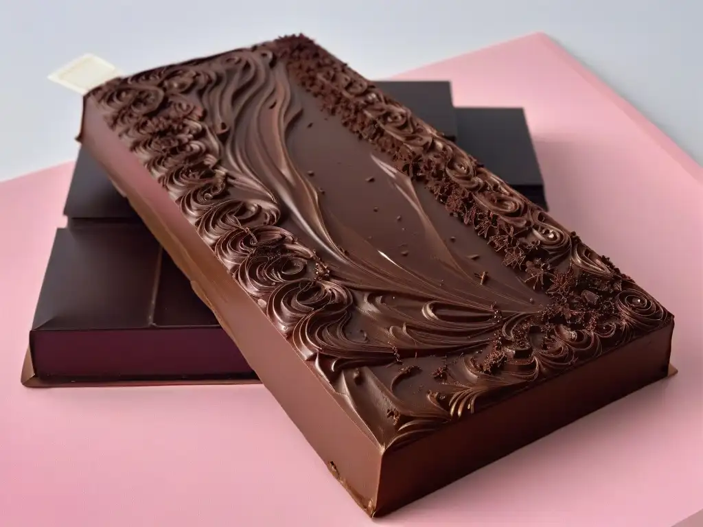 Delicioso chocolate perfectamente templado, con intrincados patrones y un acabado impecable