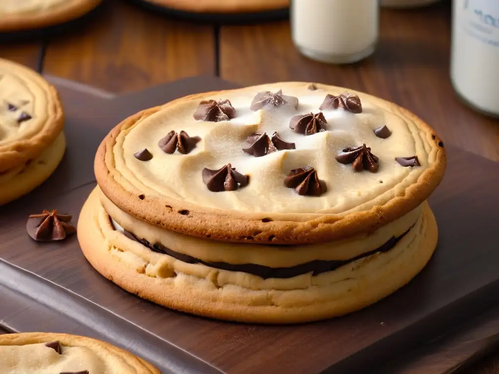 Delicioso cookie de panela recién horneado en mesa de madera: Beneficios de usar panela en repostería