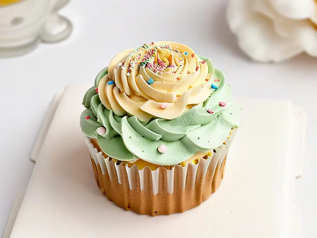 Delicioso cupcake decorado con arte y creatividad, ideal para estrategias email marketing pastelerías