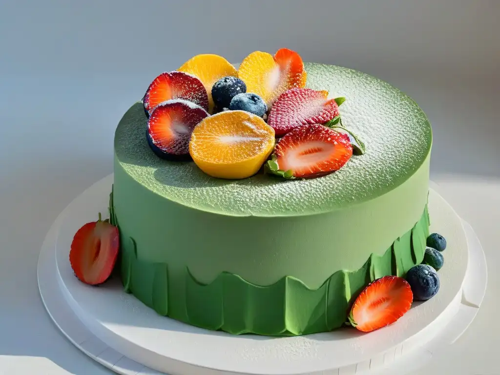 Pastel moderno: obra maestra de repostería contemporánea Un delicioso y detallado postre moderno que muestra técnicas modernas de repostería en capas vibrantes y decoraciones precisas