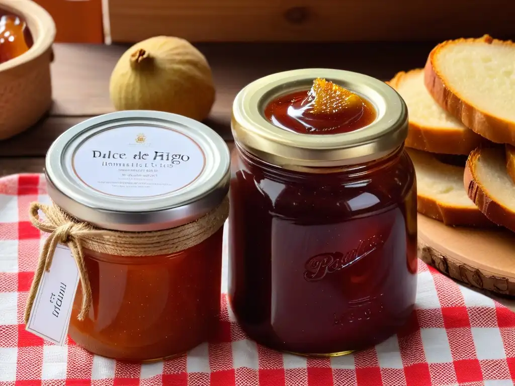 Delicioso dulce de higos casero en frasco de vidrio, con textura caramelo y semillas de vainilla