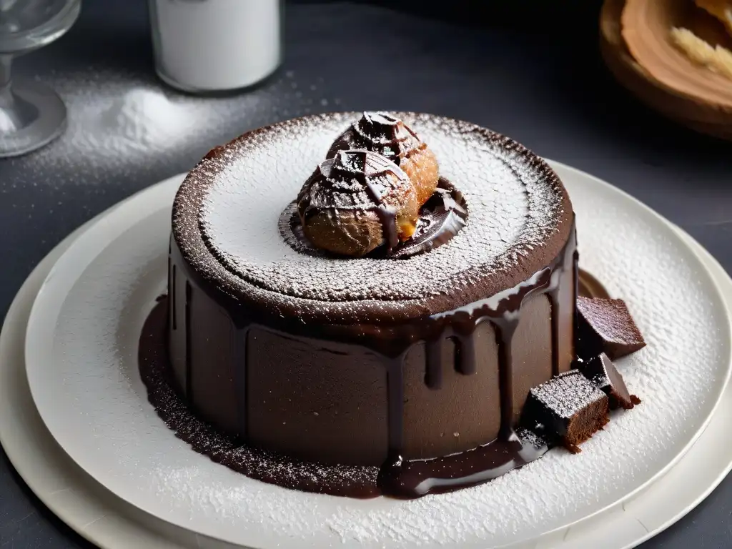 Delicioso lava cake sin gluten con chocolate derretido, ¡una tentación para los sentidos! <b>Recetas repostería sin gluten