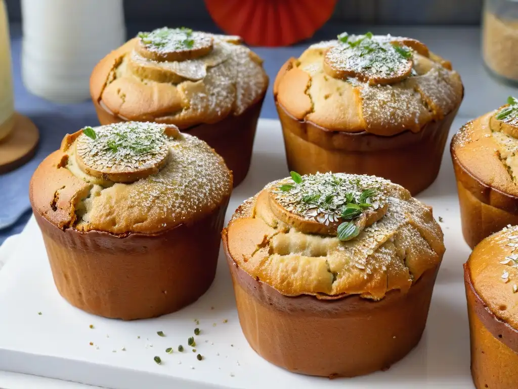 Delicioso muffin dorado con chía, receta postres saludables con chía, detalle y calidez