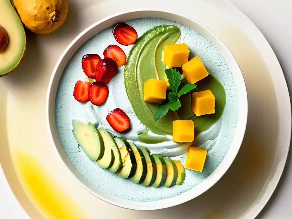 Delicioso postre Es Teler con capas de aguacate, yaca, coco y gelatina, bañado en leche condensada