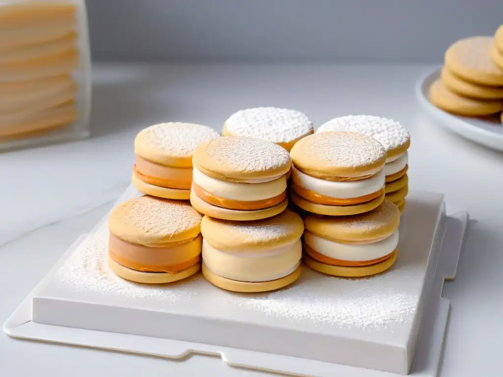 Deliciosos alfajores sudamericanos tradicionales recetas en elegante presentación