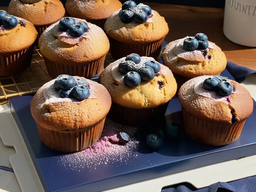 Deliciosos muffins de arándanos con beneficios de arándanos deshidratados para repostería