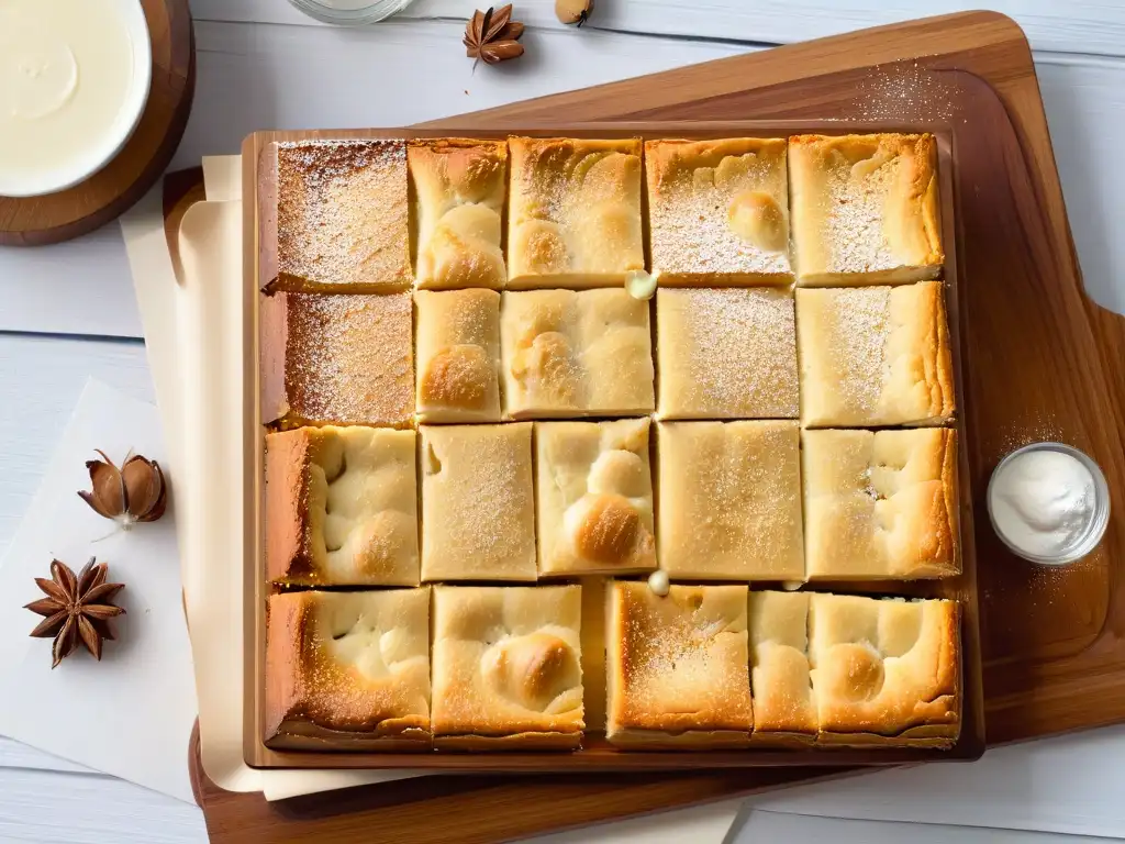 Deliciosos blondies caseros con chocolate blanco y nueces de macadamia, lista para probar