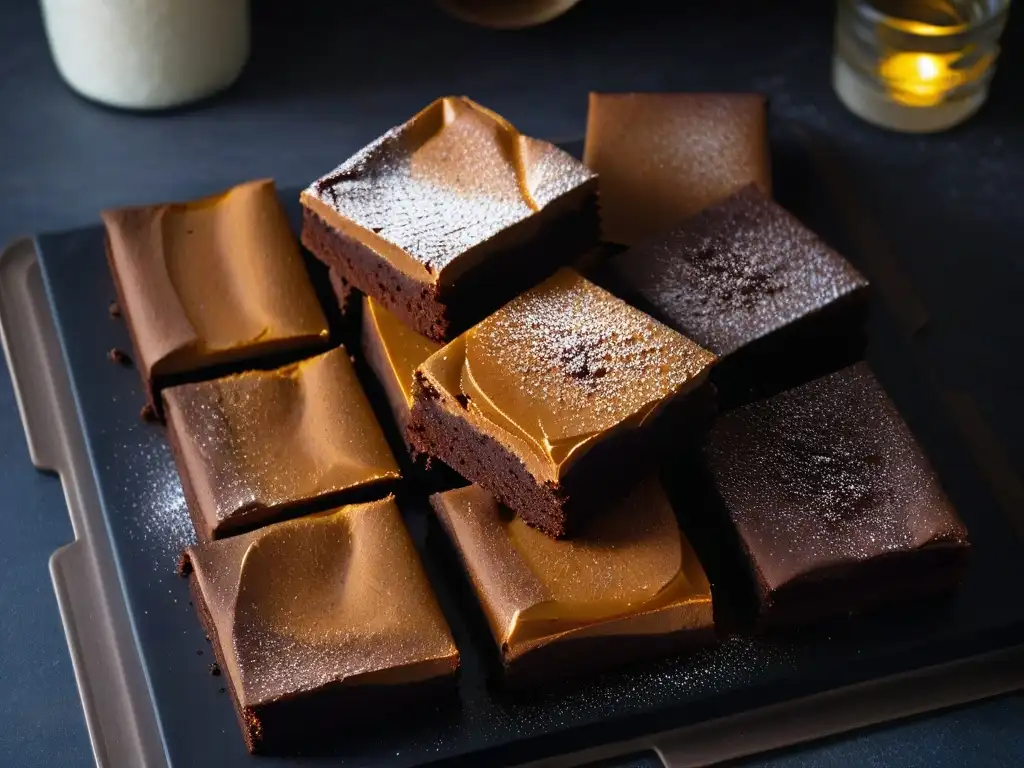 Deliciosos brownies de batata recién horneados Unos deliciosos brownies de batata recién horneados, con un aspecto tentador y saludable