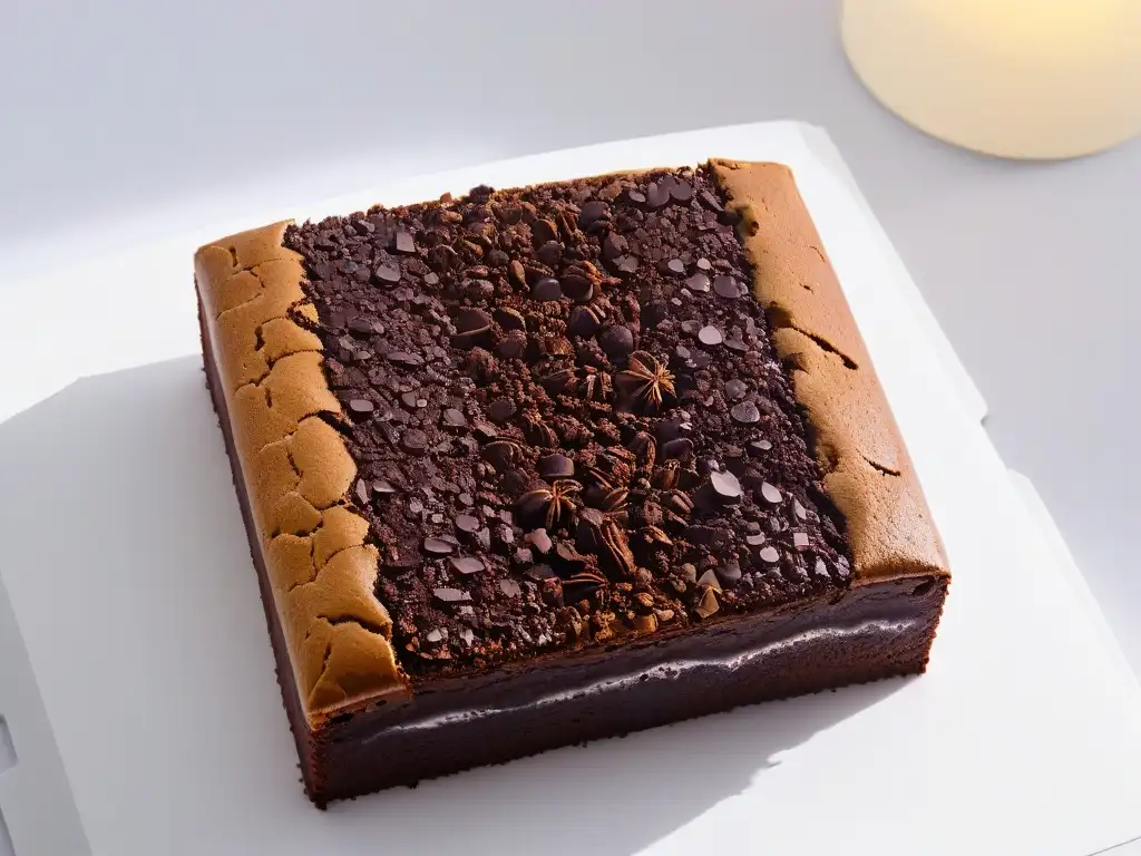 Deliciosos brownies sin gluten: tentación de chocolate con trozos fundidos, horneados a la perfección en un fondo blanco