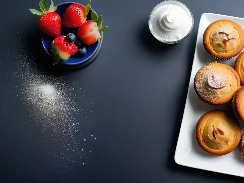 Deliciosos postres bajos en carbohidratos para diabéticos con harinas alternativas, presentados artísticamente