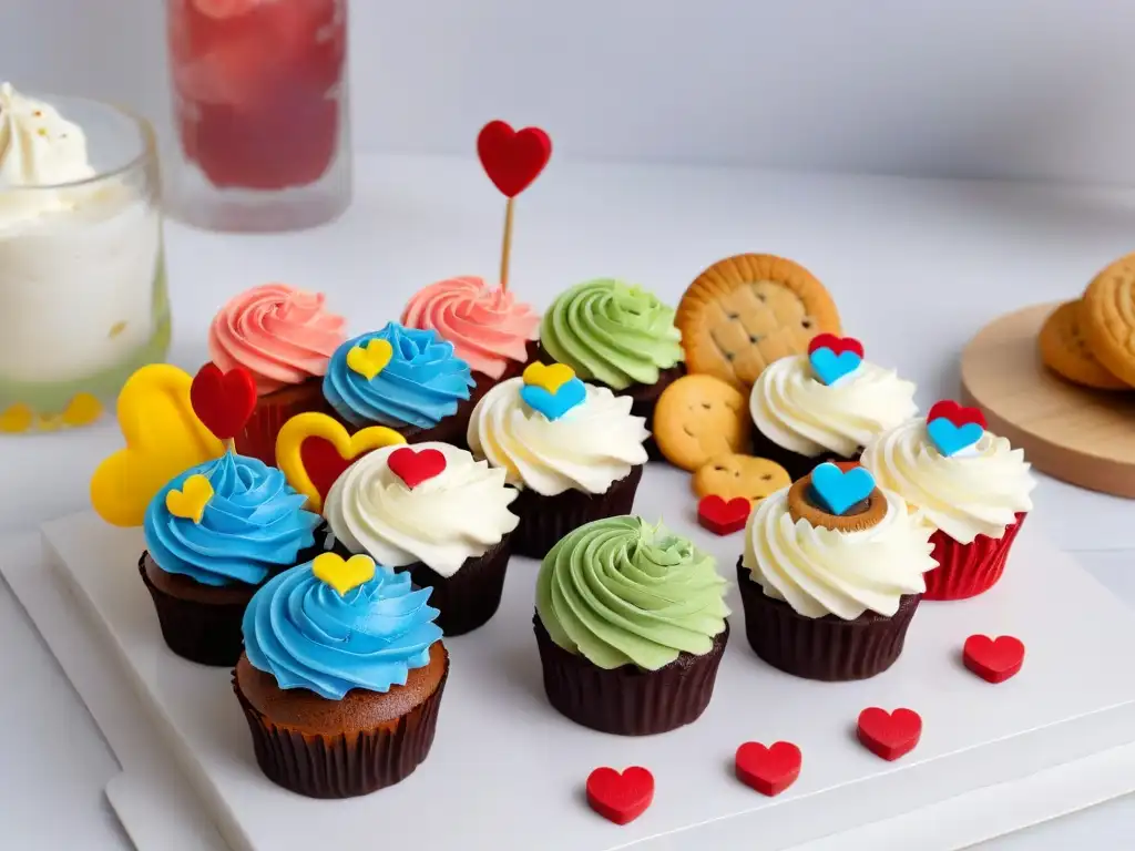 Deliciosos postres temáticos inclusivos celebrando la diversidad en una presentación colorida