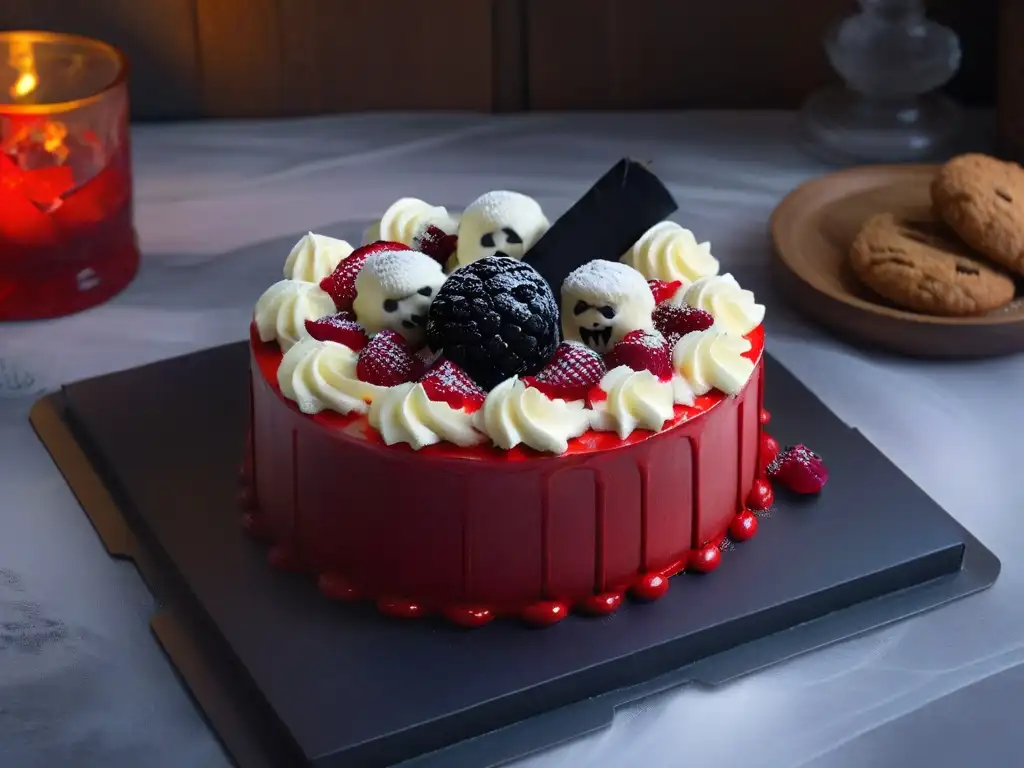 Deliciosos postres de terror inspirados en el cine: pastel de terciopelo rojo, tarta de mora y cupcake temáticos