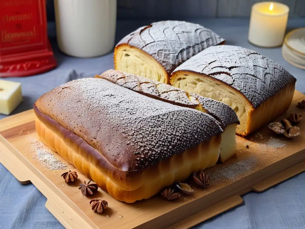 Deliciosos rollos eslavos receta tradicional: Makovnjača y Orehnjača con capas de masa, semillas de amapola y nueces en una tabla de madera