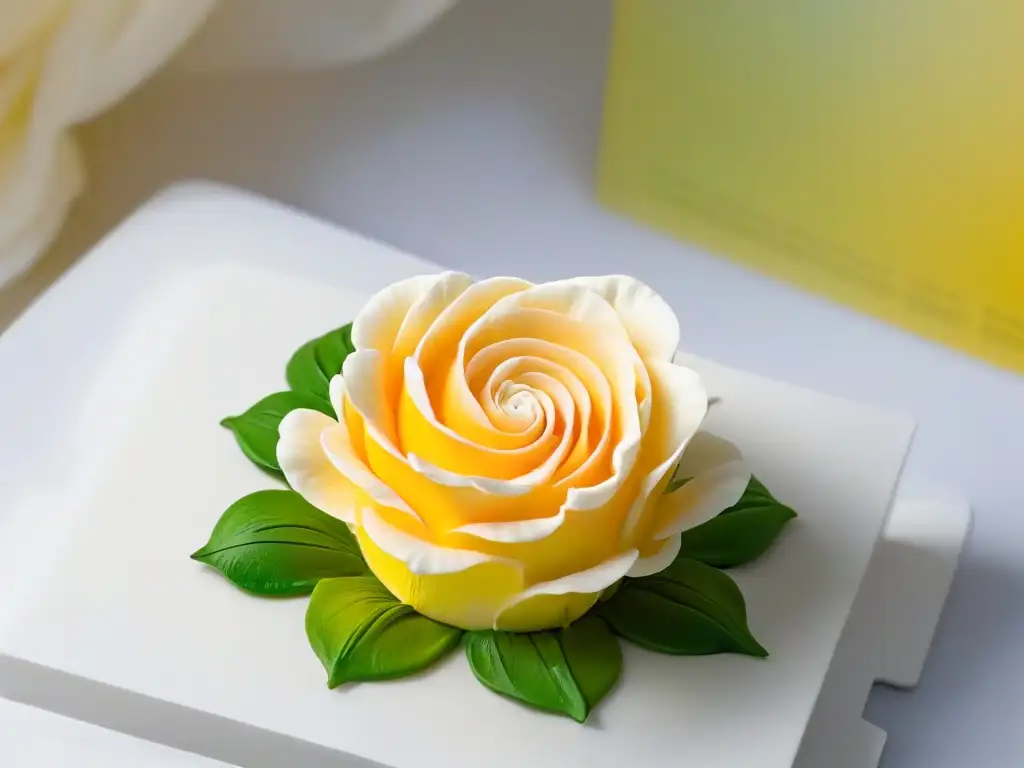 Exquisita flor de azúcar artesanal en festival gastronómico Detallada flor de azúcar artesanal en taller de repostería clásica en festivales