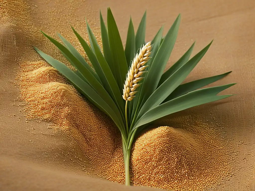 Detallada imagen de un grano de trigo, resaltando su textura y color dorado