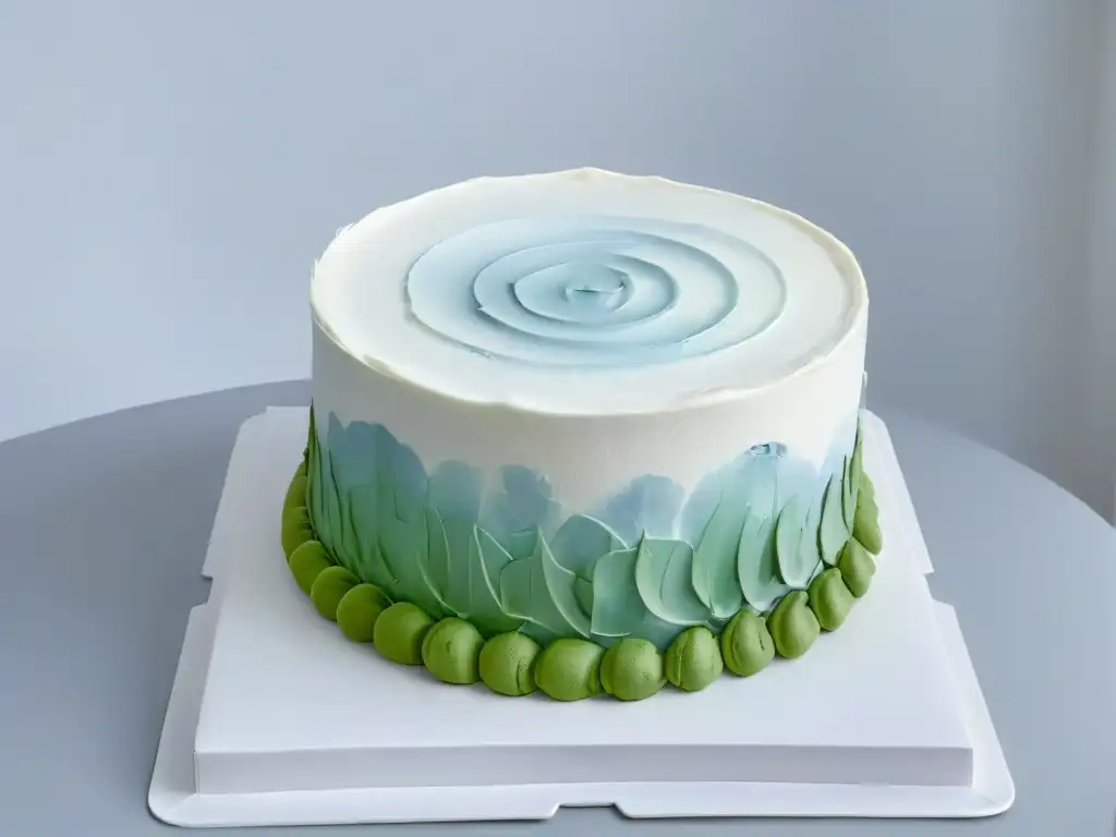 Detallada imagen de una tarta cubierta de fondant, lista para pintura comestible