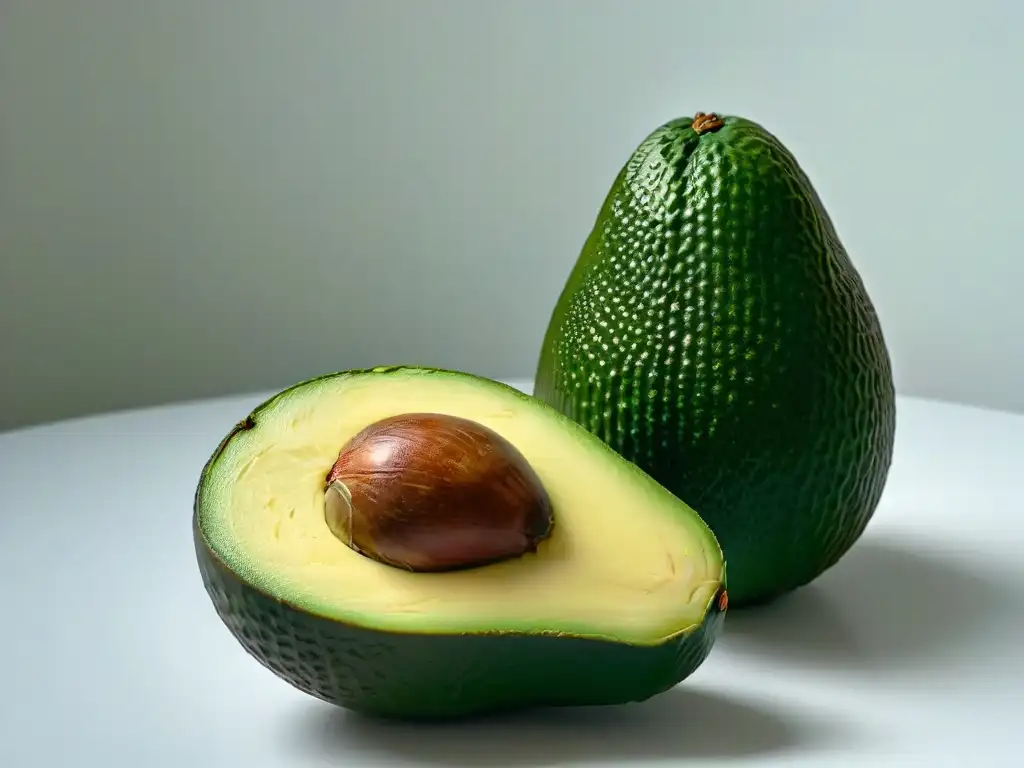 Detallado aguacate maduro y brillante para rellenos veganos en repostería creativa