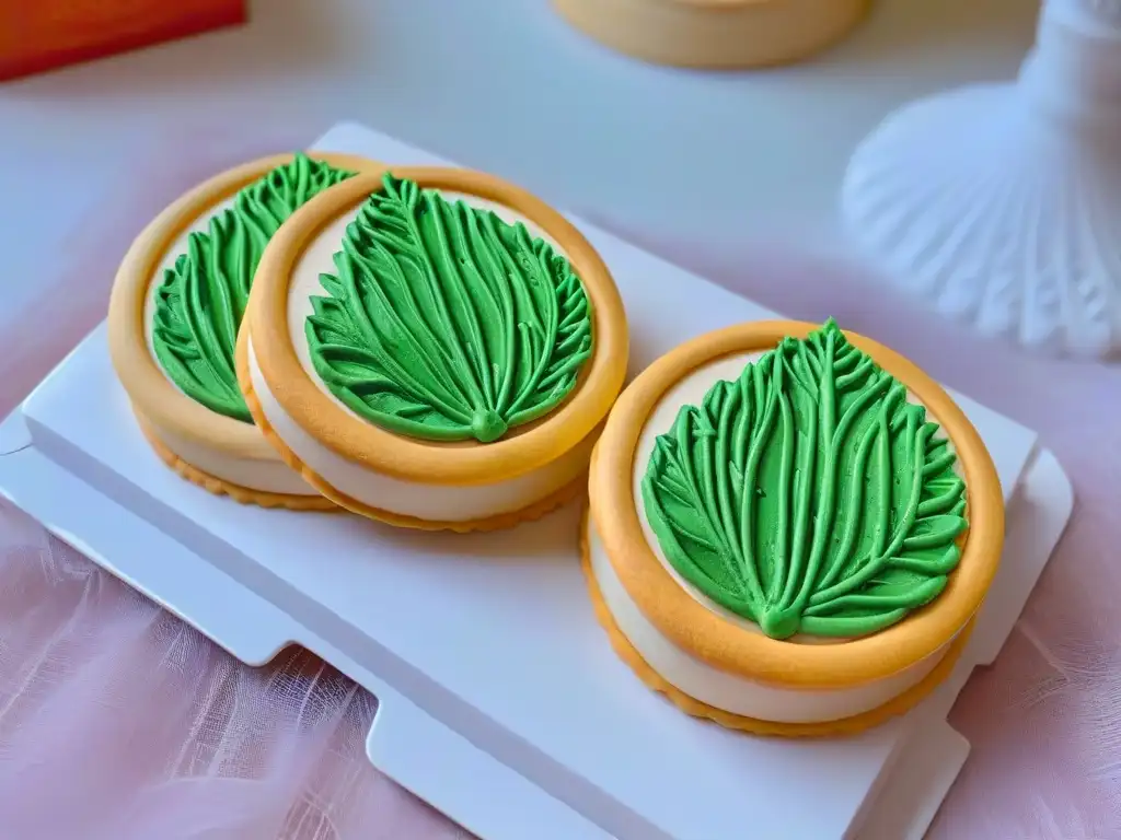 Detalle artístico de una galleta decorada con sabor y arte en talleres de galletas decoradas