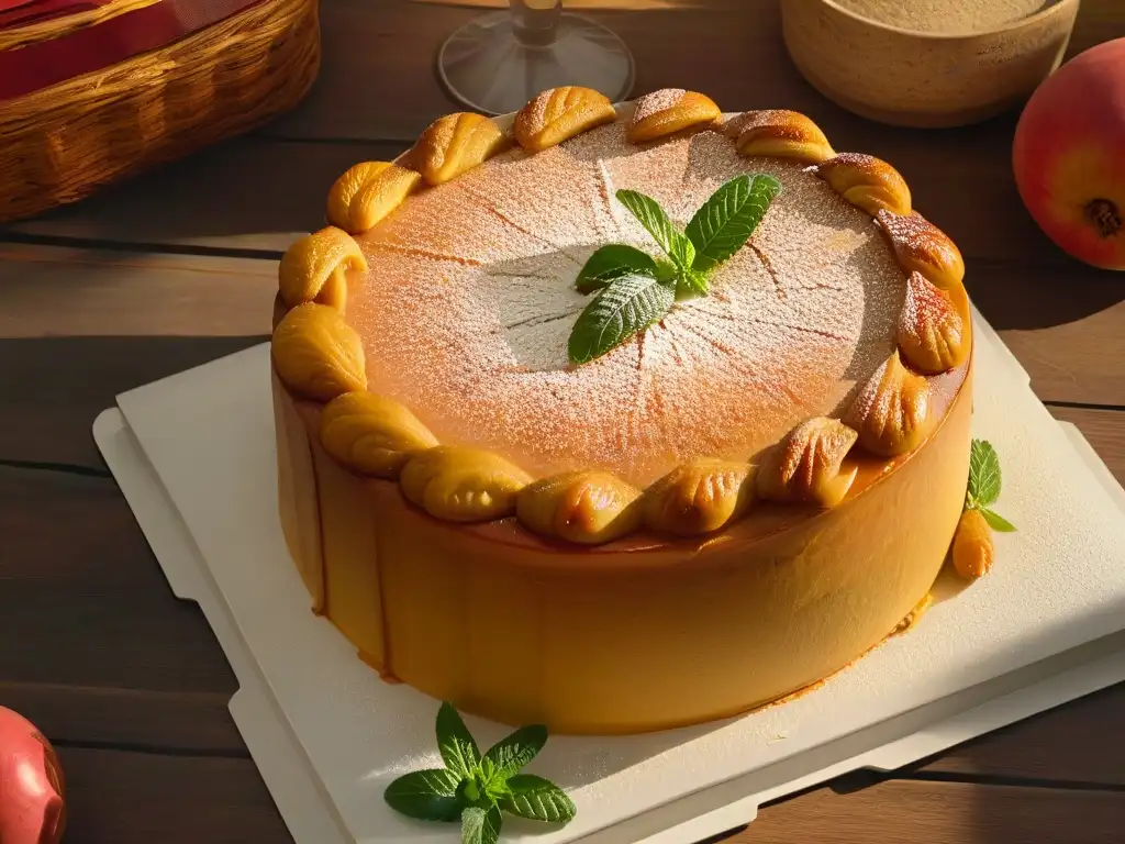 Detalle de un delicioso pastel de guayaba tradicional recién horneado en una mesa rústica