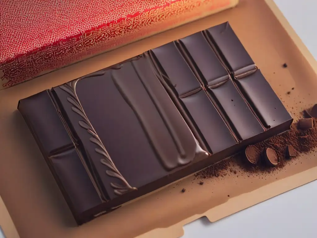 Detalle de un exquisito chocolate, con efecto temperatura textura chocolate, en una escena visualmente impresionante y apetitosa