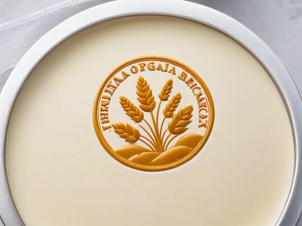 Sello de certificación orgánica para productos de repostería Detalle exquisito del sello de certificación orgánica para repostería, resaltando profesionalismo y calidad
