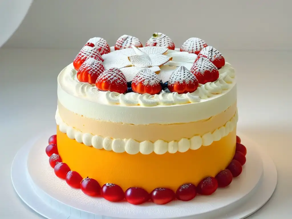 Detalle exquisito de un trifle con frutos rojos primavera, colores vibrantes y texturas delicadas