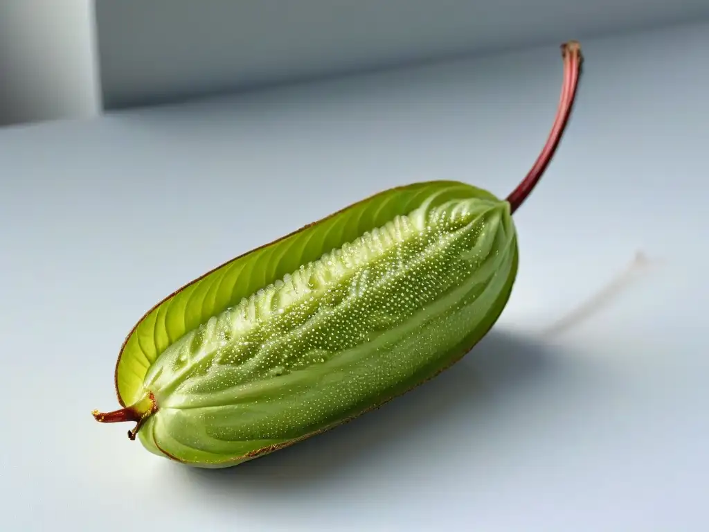 Detalles únicos: Vainilla en su máxima expresión Detalle impresionante de una vaina de vainilla abierta, con semillas aromáticas