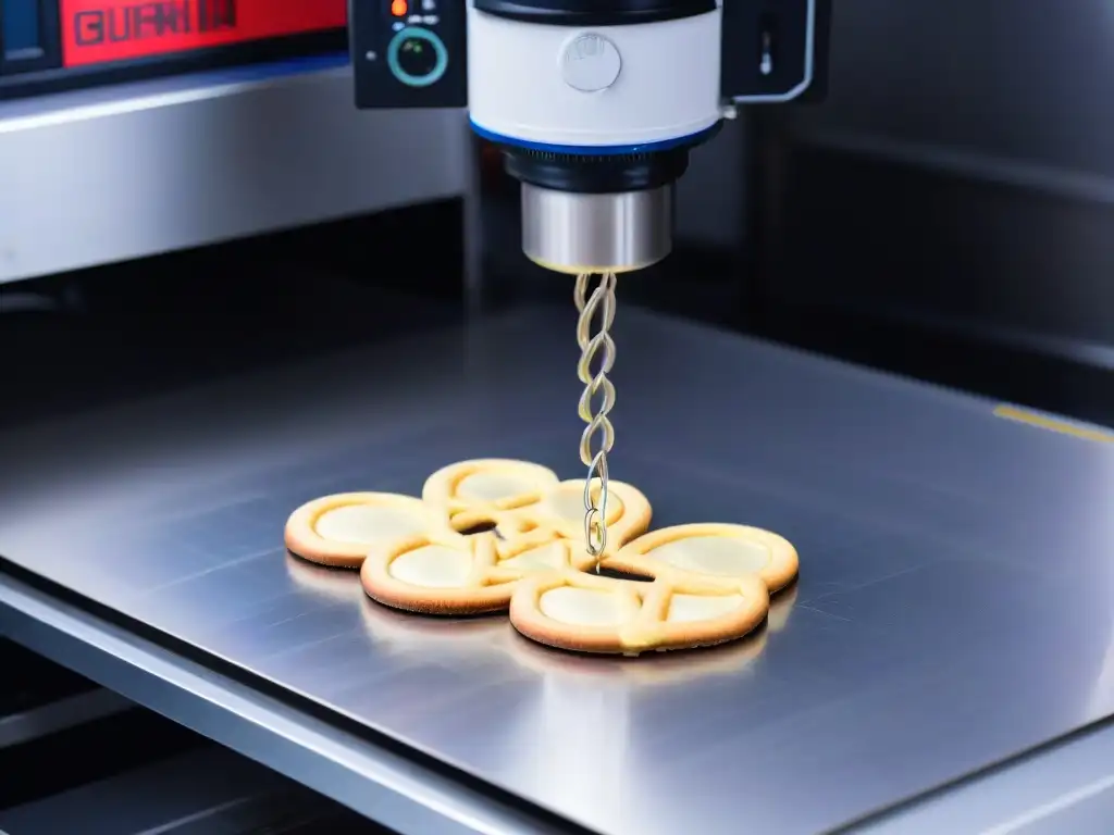 Detalle de máquina láser cortando cortadores de galletas personalizados en acero inoxidable