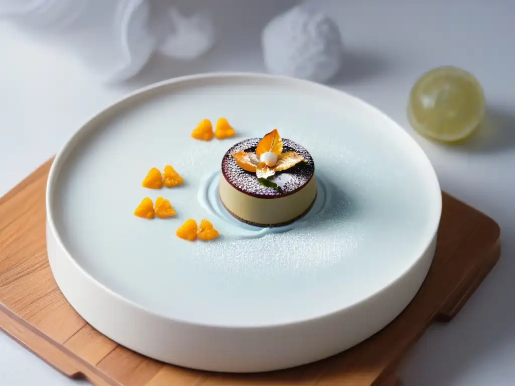 Postre sostenible: arte dulce en alta resolución Detalle de postre sostenible con técnicas repostería sostenible innovadoras
