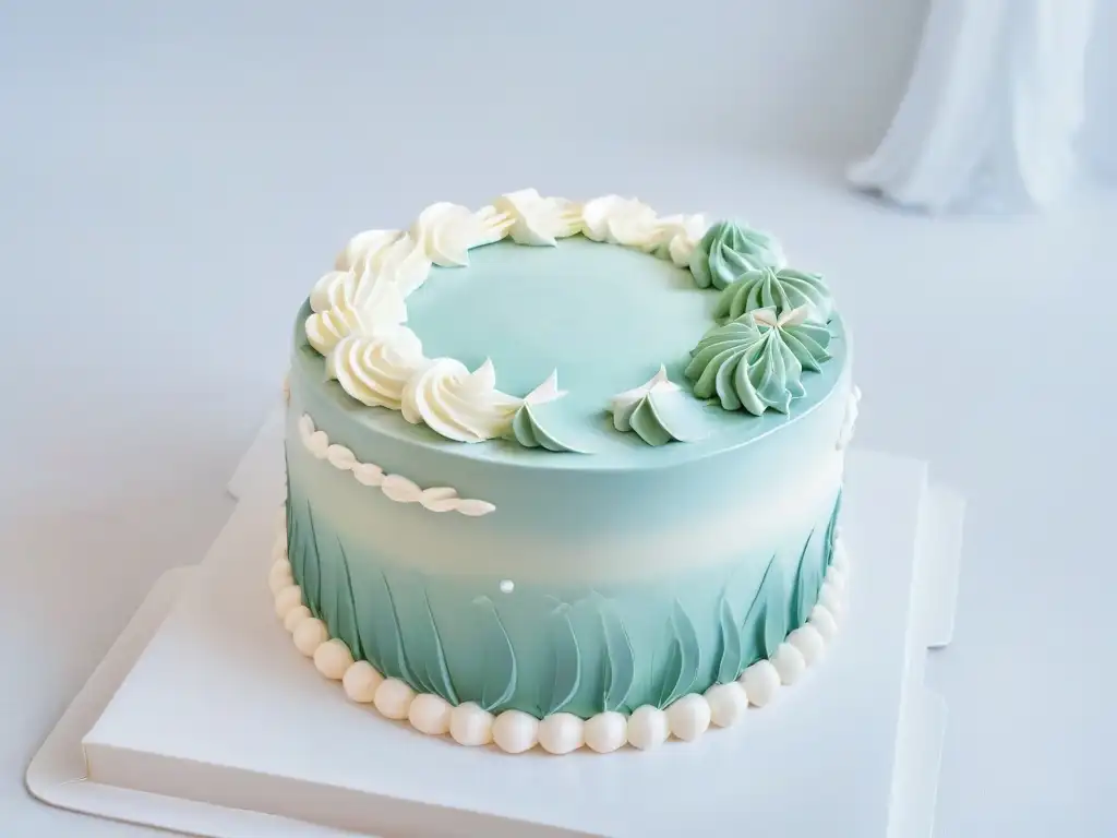 Detalle ultrafino de un pastel cubierto de fondant, con acabados perfectos en pasteles comestibles