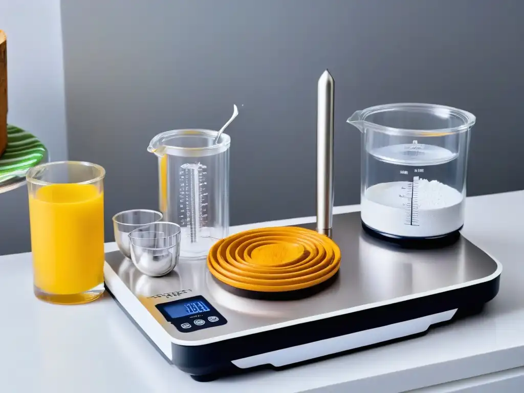 Utensilios veganos keto: cocina moderna y organizada Detalle de utensilios para recetas repostería keto vegana en cocina moderna y minimalista