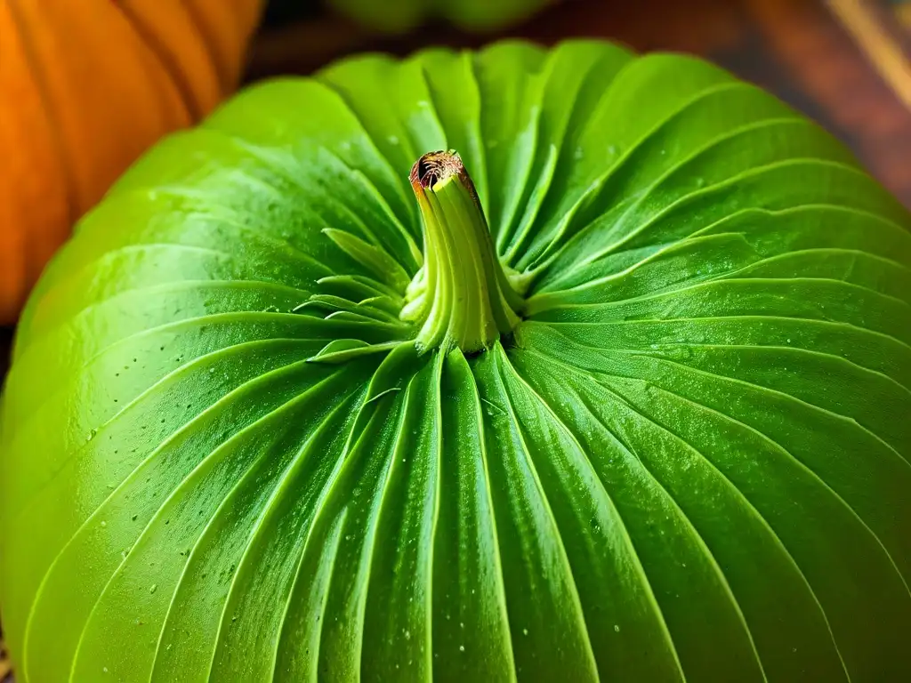 Detalle vibrante de semillas de calabaza en espiral, simbolizando energía y vitalidad