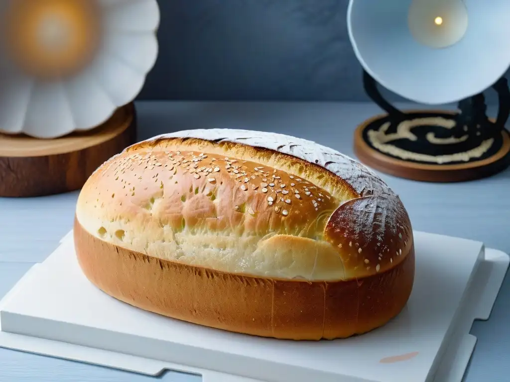 Detalles del pan de masa madre perfectamente fermentado, resaltando su arte y precisión en la fermentación en repostería sabores únicos