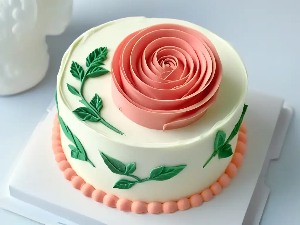 Detalles precisos de molde silicona con diseño de rosa, destacando las mejores técnicas de uso en decoración de pasteles