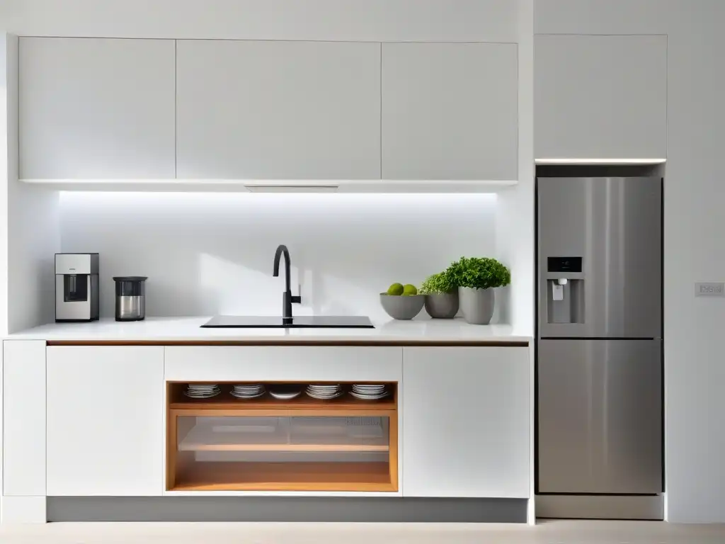 Diseño de cocina minimalista y funcional para espacios pequeños Diseño de cocina minimalista para organizar espacios en hogares pequeños