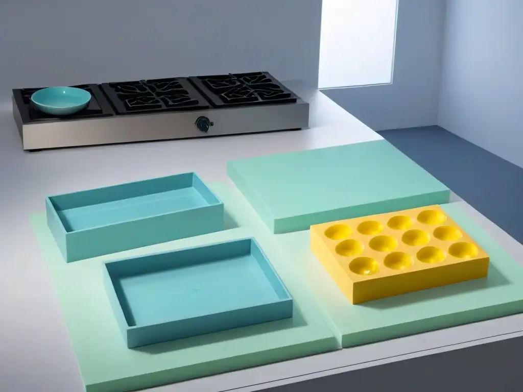 Diseño de moldes de repostería SketchUp: Detallada imagen 8k de moldes de repostería personalizados en cocina moderna y elegante